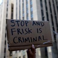 Anti-stop and frisk protesters outside Manhattan Court on April 30, 2012.